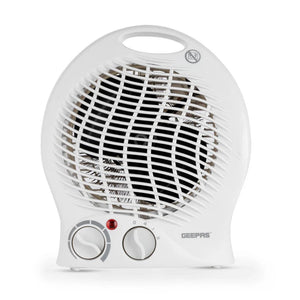 Geepas GFH9521 Fan Heater | 1000W/2000W Adjustable Thermostat| Cool/Warm/Hot Air Selection| Overheat Protection| Power Indicator Light & Carry Handle | 2 Years Warranty