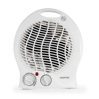 Geepas GFH9521 Fan Heater | 1000W/2000W Adjustable Thermostat| Cool/Warm/Hot Air Selection| Overheat Protection| Power Indicator Light & Carry Handle | 2 Years Warranty