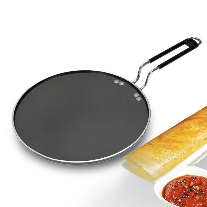 Royalford RF7460 27cm Aluminium Smart Tawa | Non-Stick Coating | Heat Resistant Handle | Low Oil Cooking | Flat Pan for Dosa, Roti , Pancake, Gas & Electric Use
