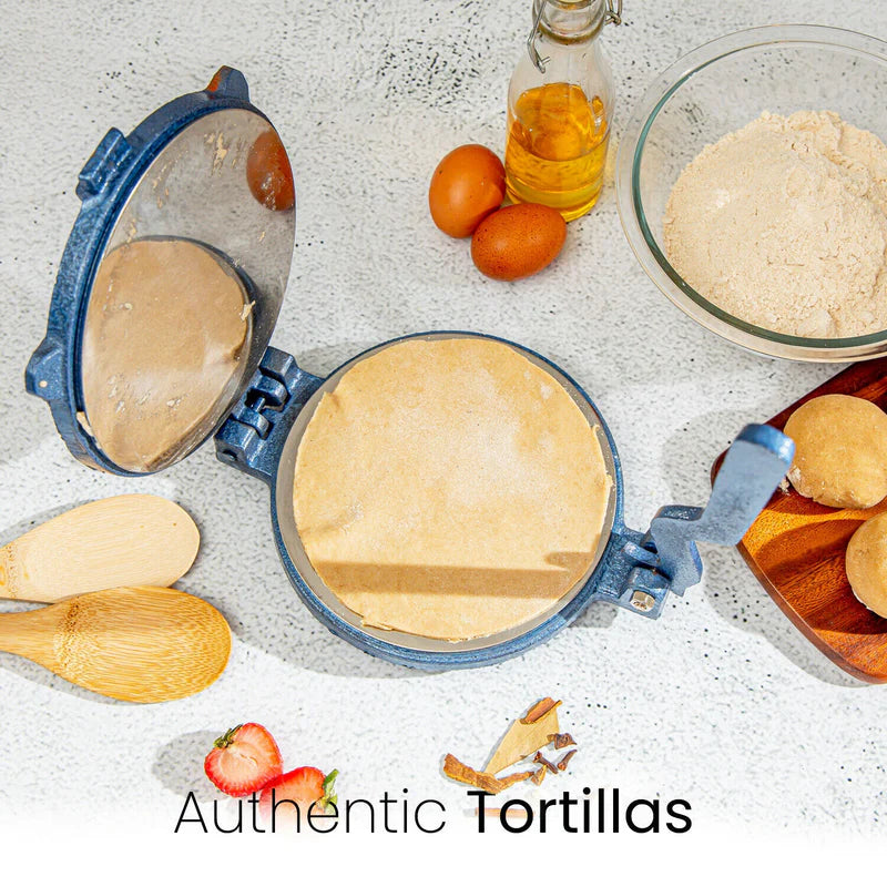 Royalford RF10408 Chapati Press | 20cm Heavy Cast Iron Body | Durable Stainless Steel Plate | Ideal for Making Roti, Poori & Tortilla | Easy Grip Handle & Non-Slip Base