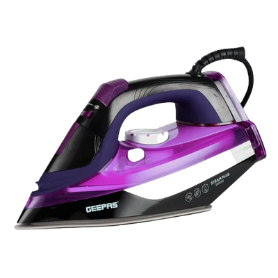 Geepas GSI24025 Ceramic Steam Iron | 3000W Powerful Iron with 480ml Water Tank | Adjustable Steam Control | Burst & Spray Function | Self-Cleaning | 2 Years Warranty
