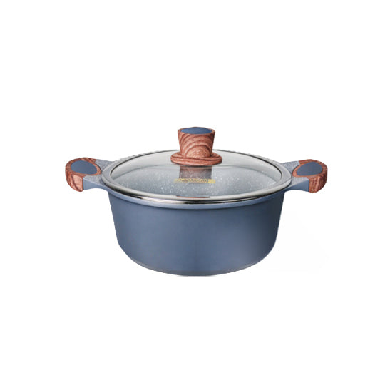 Royalford RF12951 KitchenCraft 10 Pcs Granite Coated Die-Cast Cookware Set |  Premium Non-Stick Induction Ready Pots, Casseroles,  Frypan & Tawa with Glass Lids