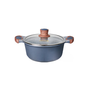 Royalford RF12951 KitchenCraft 10 Pcs Granite Coated Die-Cast Cookware Set |  Premium Non-Stick Induction Ready Pots, Casseroles,  Frypan & Tawa with Glass Lids