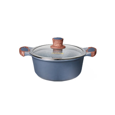 Royalford RF12951 KitchenCraft 10 Pcs Granite Coated Die-Cast Cookware Set |  Premium Non-Stick Induction Ready Pots, Casseroles,  Frypan & Tawa with Glass Lids
