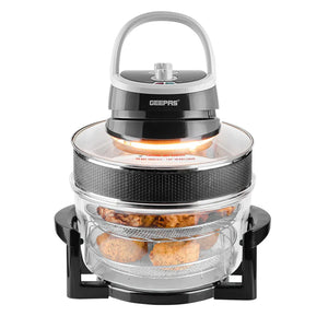 Geepas Turbo Halogen Oven GHO34048UK | 17L Capacity | Oil-Free & Fast Cooking | Adjustable Temperature Control | Powerful & Energy Efficient Design | 2 Years Warranty
