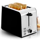 850W 2 Slice Bread Toaster |Toaster with 6 Level Browning Control, Removable Crumb Tray, Cancel, Defrost and Reheat Functions | Auto Centering, Slide Out Crumb Tray | 2 Year Warranty