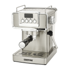 Geepas Espresso Coffee Machine- GCM41520/ Equipped with 20 Bar High Pressure ULKA Pump, Frothing Function, Thermo Block Heating, Preset 1 and 2 Cup/ Stainless Steel Housing, for Grinding Beans, Can be Used for Making Cappuccino, Lattes, Macchiato, Mocha