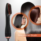 Geepas 3-in-1 Hot Dryer and Straightener Brush- GH86062| 2 Speed Heat Setting and Cool Function with In-Built Comb| Quick Heat-up, Perfect for Salon and At Home Styling| 2 Years Warranty, Black and orange