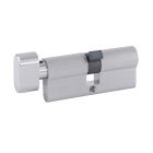 Geepas Single Keyless Cylinder Lock - Euro Profile Cylinder and Thumbturn Door Lock Barrel - Brass & Nickel | Replacement Thumb-Turn Lock Barrel - Drill Resistant | 
 Years Warranty
