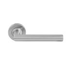 Geepas Mortise Rosette Straight Tubular Handle 19mm - Door Handles | Firm Grasp | Rotate Door Lock | Interior | Satin Nickel Finish | 304 Stainless Steel | Premium Quality for All Internal Doors

