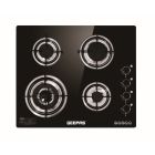 Geepas 4-Burner Gas Cooker Size 130 Mm, 100 Mm, 70 Mm and 50 Mm Respectively - Ergonomic Design, 8mm Tempered Glass Worktop, Automatic Ignition, 4heating Zones | Stainless Steel Frame