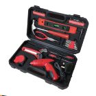 38 Pcs Combination Tool Kit - Home Repair Set with Plastic Toolbox Storage Case - Set of Tools for Daily Repair Work - 3.6V Cordless Screwdriver - Massive Accessory with Kit