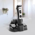 Geepas 9 in 1 Hair Trimmer 600mAh battery - Cordless Hair Clippers, Grooming Kit with Stand, LED Indicators | Trimming Kit with 5 Interchangeable Heads for Styling Beard