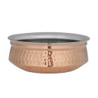 Cooper Steel Serving Handi, RF10391 | Copper Stainless Steel Hammered Handi | Indian Serving Bowl | Indian Dishes Serve ware for Vegetable and Curries