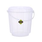 Transparent Bucket with Lid, 25L Plastic Bucket RF10696 | Comfortable Handle for Easy Grip | Multifunctional | Ideal for Home, Garden, DIY Bucket | Leakproof Bucket with Lid