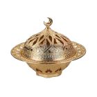 Royalford RF8359 Vintage Dates Bowl with Lid - Multi Purpose Container To Store Dry Fruits, Namkeen, Chocolates & Snacks - for Home Party, Wedding Decoration - Golden Finish