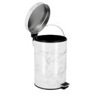 Royalford RF9583 12L Marble Design Dust Bin - Portable Light Weight Household Round Rubbish Bin with Ergonomic Design & Compact Lid | Comfortable Handle| Perfect for Bathroom, Kitchen, Office & More