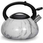 Royalford RF9668 3L Whistling Kettle - Portable Marble Design Whistling Tea Kettle with Heat Resistant Handle | Ergonomic Pouring Spout | Compatible with Gas, Induction, Hot Plate, Halogen, & Ceramic Tops
