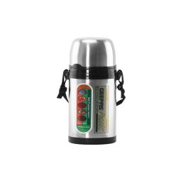 Geepas Vacuum Flask, 1.2L  Stainless Steel Vacuum Bottle Keep Hot & Cold  Antibacterial topper