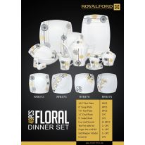 49 Pcs Floral Dinner Set, Square Dinnerware, RF8374 | Design Plates, Bowl, Pot, Cups & Saucer | Perfect for Everyday Use, Get- Together, Restaurant, Banquet & More