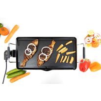 Geepas Electric Teppanyaki Grill For Camping, Ideal For Frying, Grilling And Cooking - Large Surface 46 x 26cm, Non-Stick Material, Cool Touch Handle | 2 Year Warranty