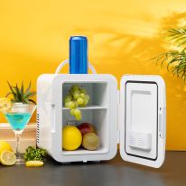 Mini Refrigerator with Cold or Warm Function GRF63043 Car & Home Refrigerator, 4L Normal & Silent Mode 