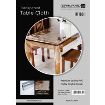 Transparent Table Cloth, Premium Quality PVC, RF10211 | Clear & Transparent Design | Highly Durable | 1.40x30m/roll | Rectangle Table Cover For Dining Room Kitchen Birthday Parties Holiday Wedding Indoor Outside