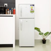 Geepas Double Door Refrigerator - Durable Double Door Refrigerator, Fast Cooling & Preserves Freshness, Low Noise, Energy Efficient, In-Built Deodorizer, Tempered Glass Shelves | 1 Year Warranty