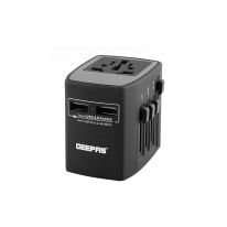 Geepas Universal Adapter For Electric Devices Up To 1840W At 230V, 880 W At 110W - Works In More Than 150 Countries, Has 2 Fuses And 5V, 2.4A Output