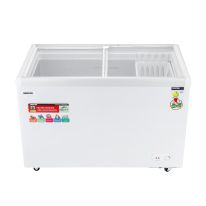 Geepas Chest Showcase Freezer- GCF4220SG,Storage Capacity: 425 L; Convertible Freezer and Fridge Function,Faster Cooling and Long Lasting Freshness with Temperature Control, Includes Lock and Key and Food Basket, 1 Year Warranty
