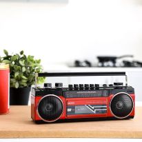 Geepas Radio Casset Recorder - Speakers with USB, SD Slots, MP3 & BT | Cassette Player, Microphone with Recording Function | Autostop Function | 2 Years Warranty 