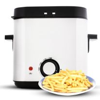 Geepas GDF36012UK Deep Fat Fryer 1.5L | Stainless Steel Housing with Cool Touch Handle | Enamel Inner Pot with Viewing Window | Temperature Control with Overheating Protection | 900W - 2 Years Warranty