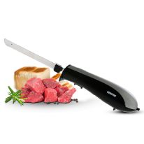 Geepas 150W Electric Knife - Serrated Carving Knife - Can Cut Turkey, Meat, Bread, Vegetables, Fruits, Ham, and Cooked Beef - Single Start Button & Eject Button