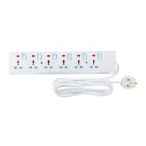 Geepas 6 Way Extension Socket 13A - Extension Strip with 6 Led Indicators with Power Switches | 3 Meter Cord| Ideal for All Electronic Devices | 2 Years Warranty