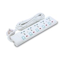 Geepas GES5802 5 Way Extension Socket - Extension Lead Strip with 5 Led Indicators & 5 Power Switches | Extra Long 5m Cord with Over Current Protected | Ideal for All Electronic Devices | 2 Years Warranty