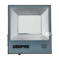 Geepas LED Flood Light 100W - Portable Design with Water Proof Body | 8000 Lumens & 6500K | Ideal Home, Office, Warehouse Etc  