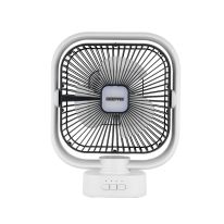 Geepas 8" Oscillating LED Table Fan- GF21122/ 2 in 1, Light Operating for 30 hours, Fans Works 9 Hours/ with Charging, Full-Charging, Overcharged and Working Indicator/ Perfect for Home, Office, Travel, Study Table, etc./ 2 Years Warranty, Blue and white 