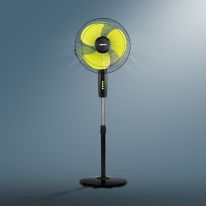 Geepas High Speed Fan|GF21126|16 inch Pedestal Fan|3 Blade|3-Speed Level| Adjustable Height|2300 RPM| Plastic High Speed Fan|130 W Copper Motor| 2 Years Warranty| Yellow