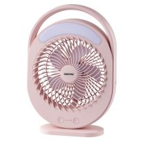 Rechargeable Mini Fan, 6 Inch, GF21158 | 3 Speed Setting | Lithium-Ion Battery | 12 Hours Operating Time | USB Rechargeable | LED Night Light | Overcharge & Over Discharge Protection