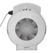 Geepas Inline Exhaust Fan- GF21191/ 2600 RPM, 130 CFM, Duct Ventilation Fans/ Perfect for Residential and Commercial Use, for Basements, Bathrooms, Kitchens / 4" Type with a Rust-Free Body/ 1 Year Warranty, White