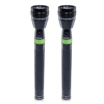 Geepas 2Pcs Rechargeable LED Flashlight 3W - Hyper Bright White 2000 Meters Range Portable Torch High Beam LED Flashlight| Pocket Flashlight with Charger | Life Time Warranty (CREE LED)