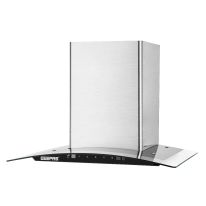 Geepas Glass Hood with Charcoal Filter- GHD601GB/ Sleek and Stylish Design, Powerful Suction, and Adjustable Speed Setting, Gesture Touch Control/ 3 Layer Aluminum Filters, Baffle Filter and Low Noise Level/ Perfect for Kitchen, Apartment, etc./ Silver