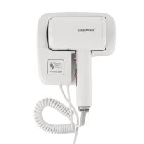 Geepas 1200 W Wall Mounted Hair Dryer- GHD86073/ High Speed, Quiet Sound and Hot and Cold Function, 2 Speed Settings, Cool Shot/ for Quick Drying, Overheat Protection/ Perfect for Home, Bathroom, Hotels, Resorts, Dressing Area, etc./ 2 Years Warranty