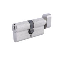 Geepas Single Cylinder Lock - Euro Profile Cylinder and Thumbturn Door Lock Barrel - Brass & Nickel | Replacement Thumb-Turn Lock Barrel - Drill Resistant | 
 Years Warranty