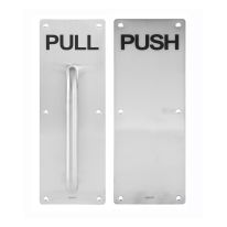 Geepas Push And Pull Handle Plates - Door Grab Pull Handle 304 Stainless Steel Pull and Push Plate Door Knob for Kitchen Restaurant Bar Office & More