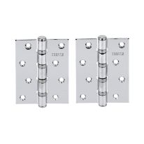 Steel Hinge, 4 Ball Bearing Door Hinge, GHW65061 | Chrome Plated Internal Door Hinges with Screws for Window, Cabinets, Wooden Boxes