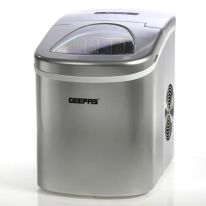 Geepas GIM63015UK Ice Cube Maker, Two Sizes, Produces 12kg Ice in 24 Hours - Ice Container 700g, Water Container 2.2L, Ecological Gas, Automatic Functioning