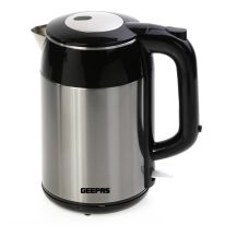 1850W 1.7L Cordless Double-Walled Electric Kettle, Concealed Heating Element, Boil-Dry Protection, Auto Shut Off - 2 Years Warranty