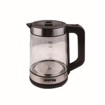 Geepas GK38023UK 2200W 1.7L Electric Glass Kettle | Detachable Non-Slip Base, Safety Lock, Heating Element & ON/Off Switch | Heat Things Up Quickly and Easily Boiler for Hot Water & Tea Maker - 2 Year Warranty