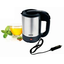 Geepas GK38041 12V Car Kettle - 500ML, Water Heater for Caravans -  Stainless-Steel Electric Car Kettle with Cigarette Lighter Charger | Quick Hot Water, Coffee, Tea